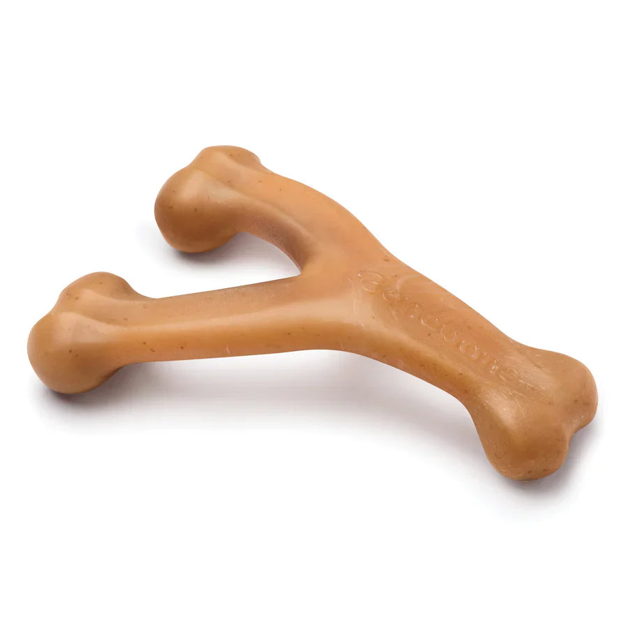 Benebone Peanut Butter Wishbone іграшка міцна для гризіння, зі смаком бекону, курки, арахісового масла для собак